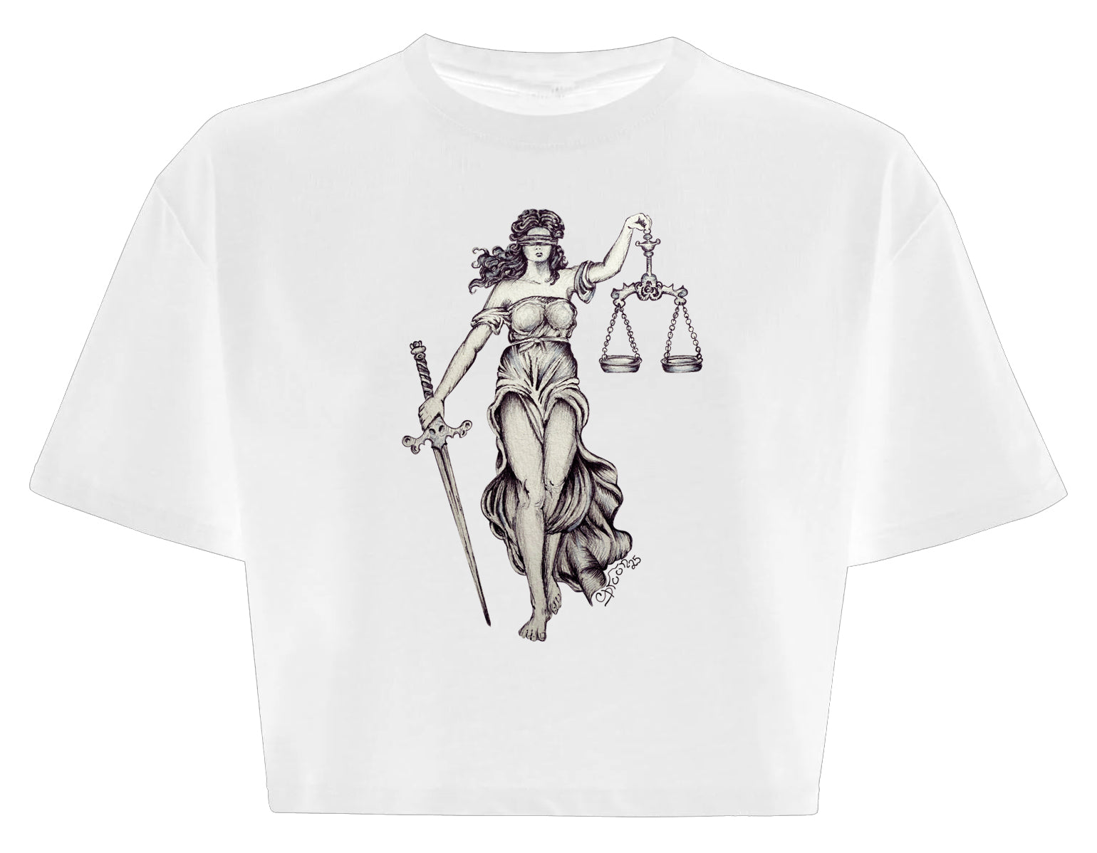 Lady Justice 100% Cotton Cropped top