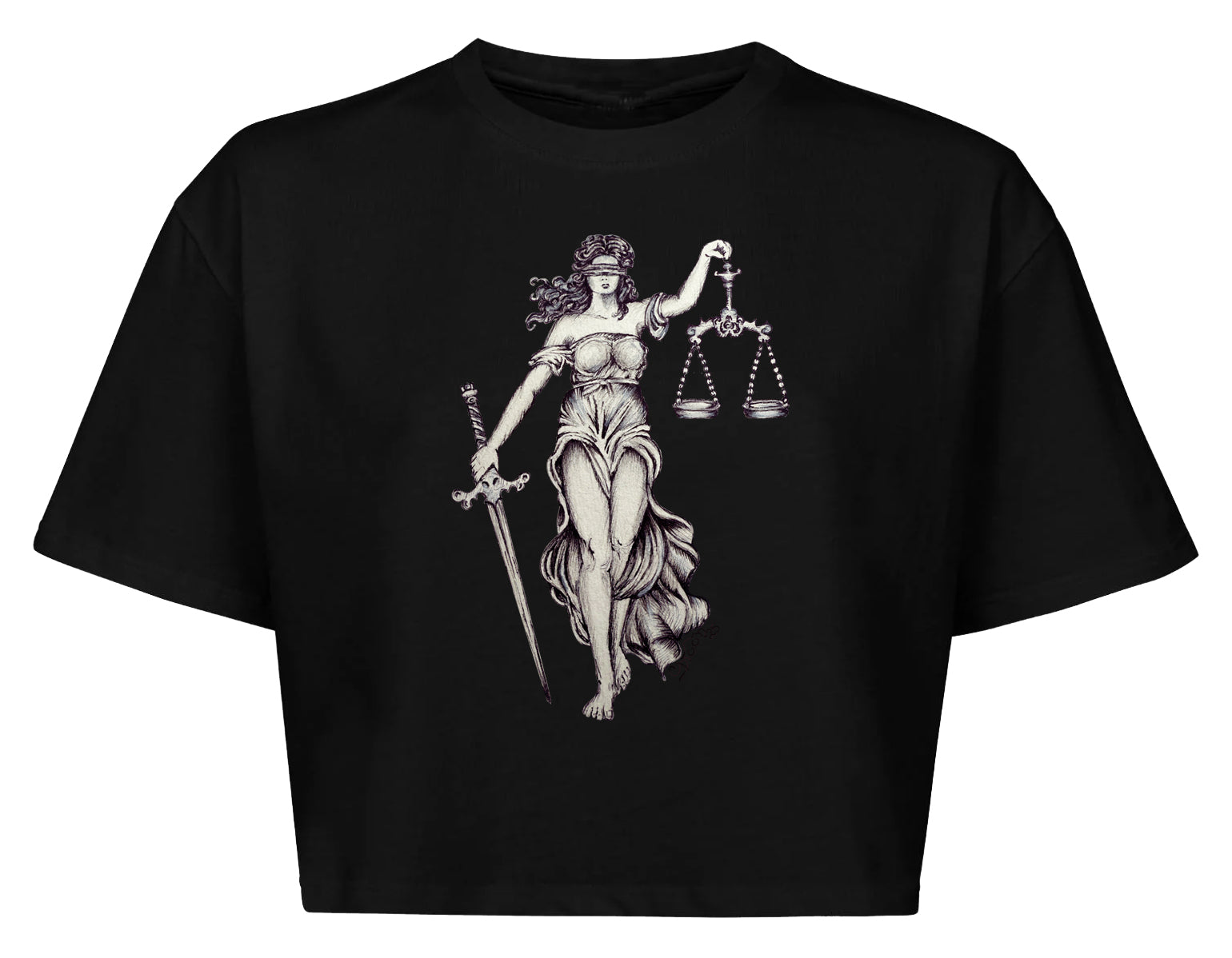 Lady Justice 100% Cotton Cropped top