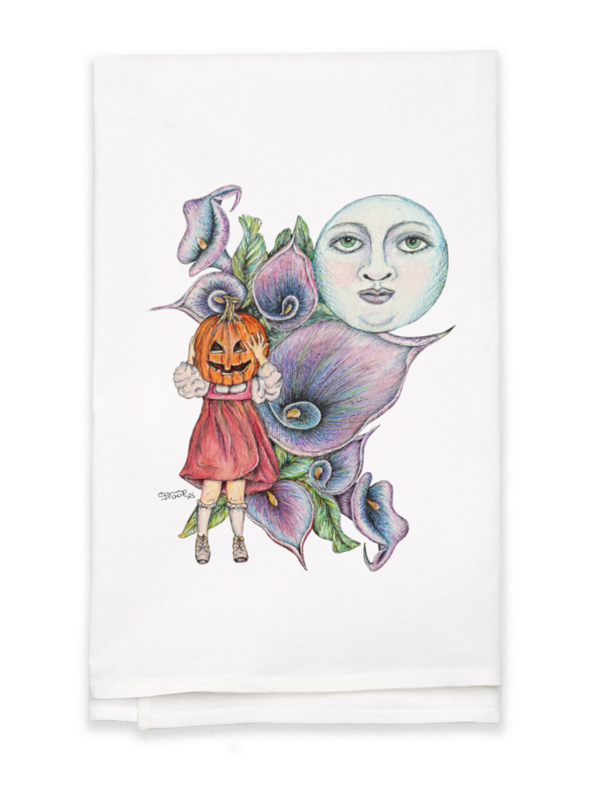 Lillie of the Moon art by shroon Tea towel