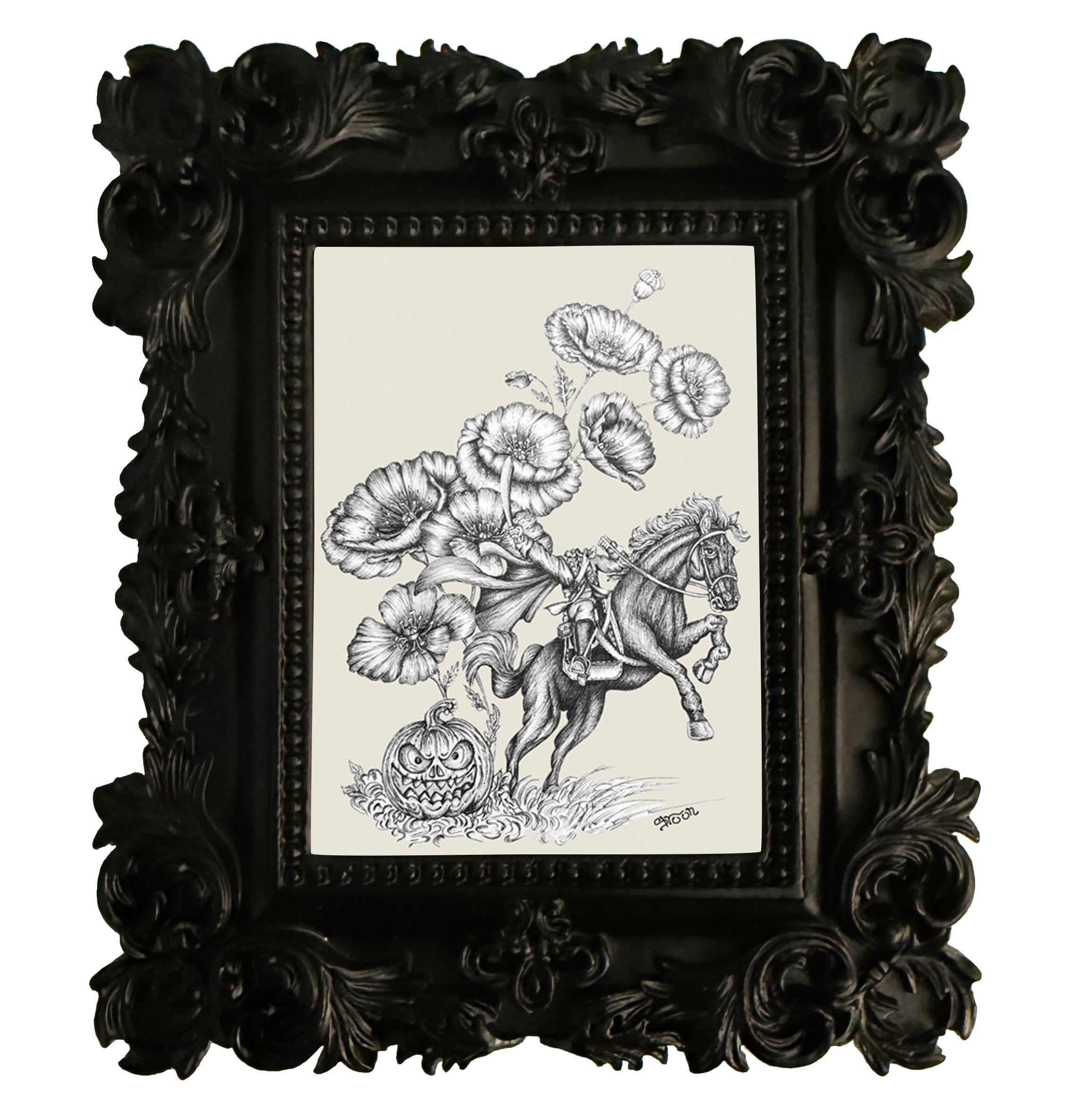 Headless Horseman Charging, Mini Collectible Frame