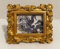 Twisted Seahorses Giclée print 1.75" x 2" with Vintage Gold Ornate Frame