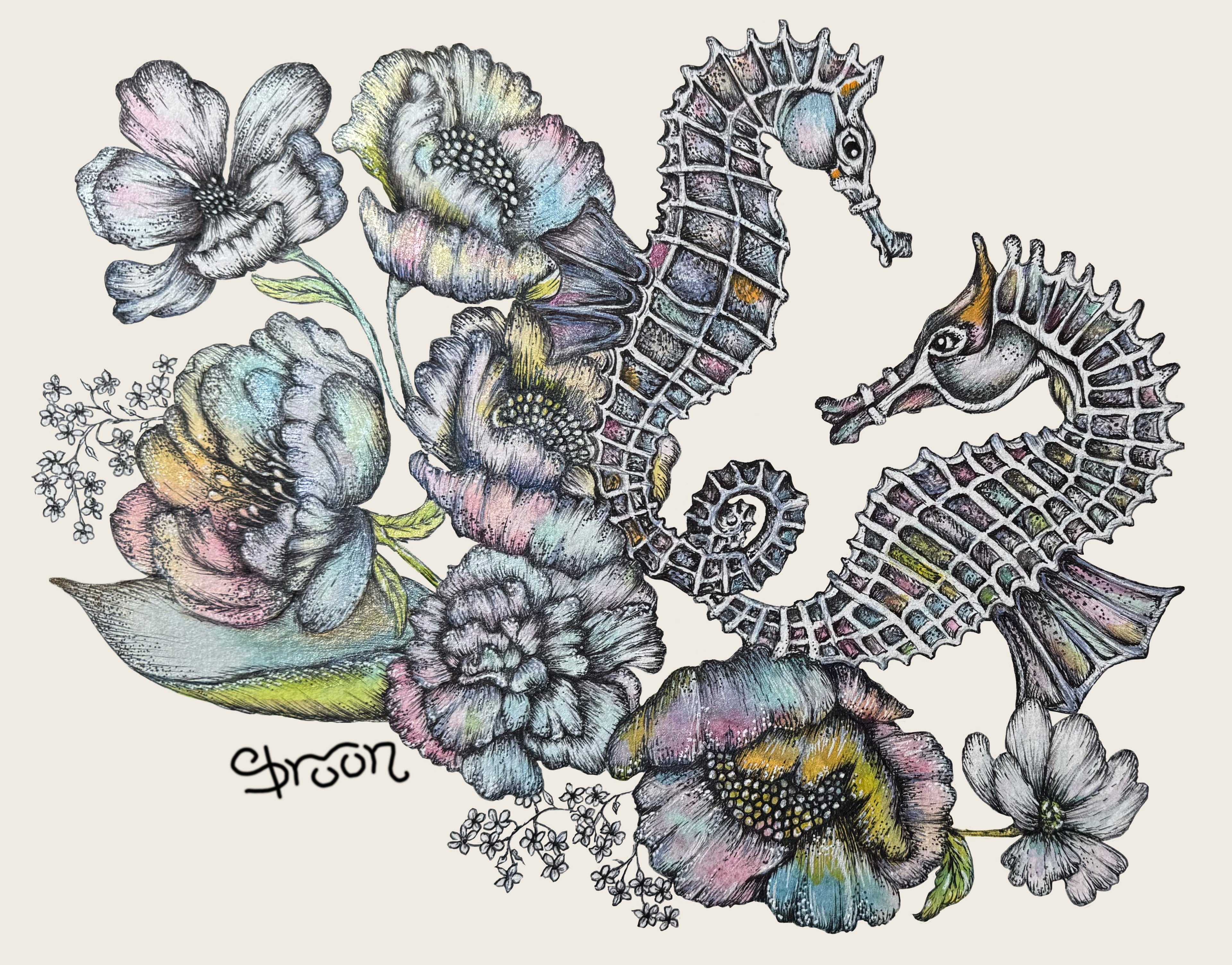 Twisted Seahorses,  Limited Edition Archival Print