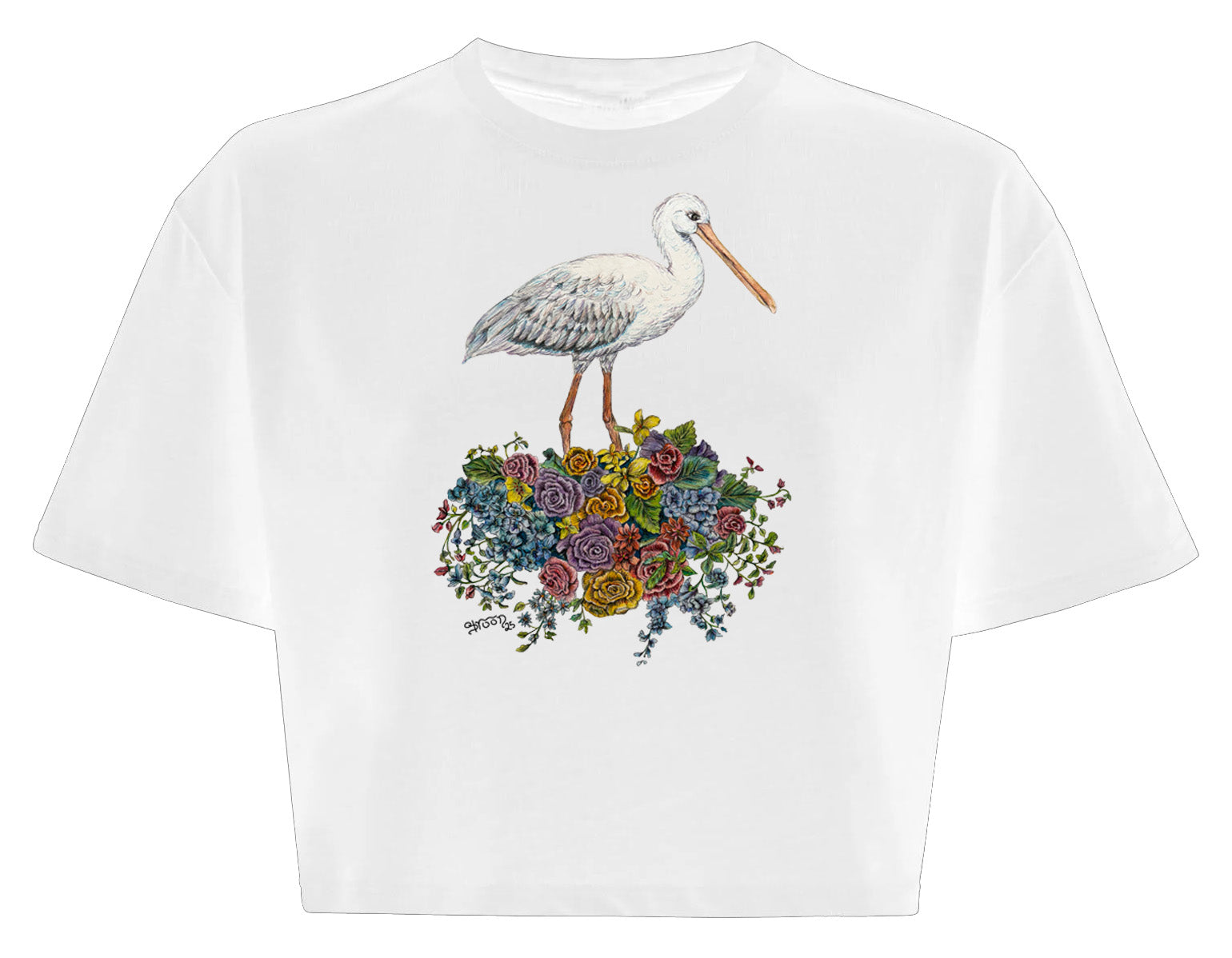 Baby Crane 100% Cotton Cropped top