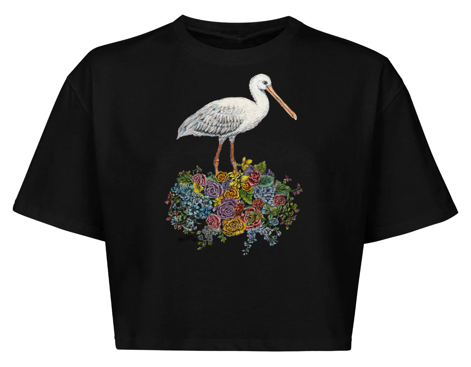 Baby Crane 100% Cotton Cropped top