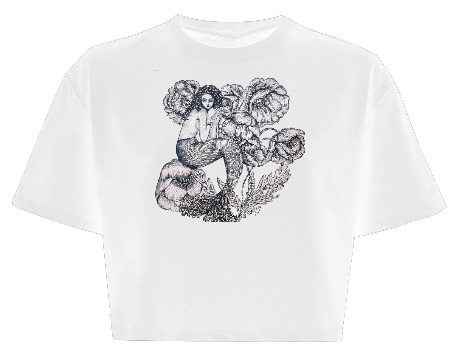 Waiting Mermaid 100% Cotton Cropped top